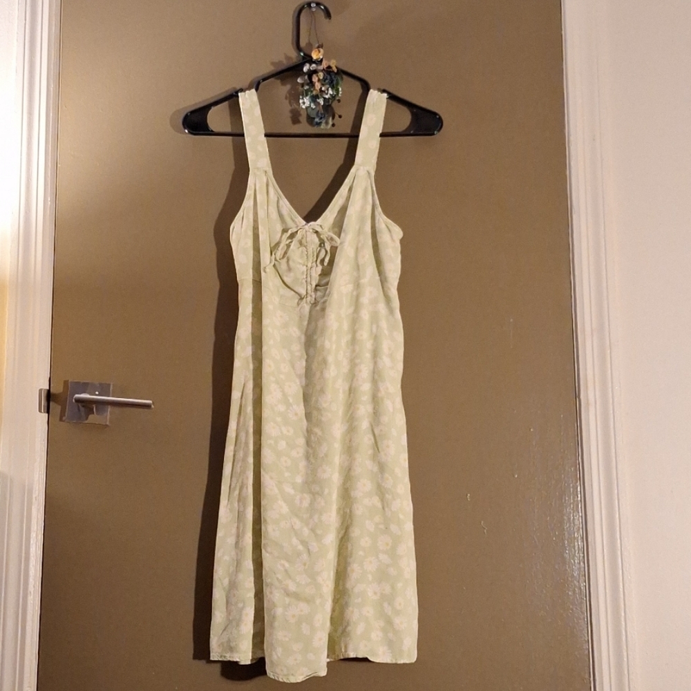 Green flower Midi Dress